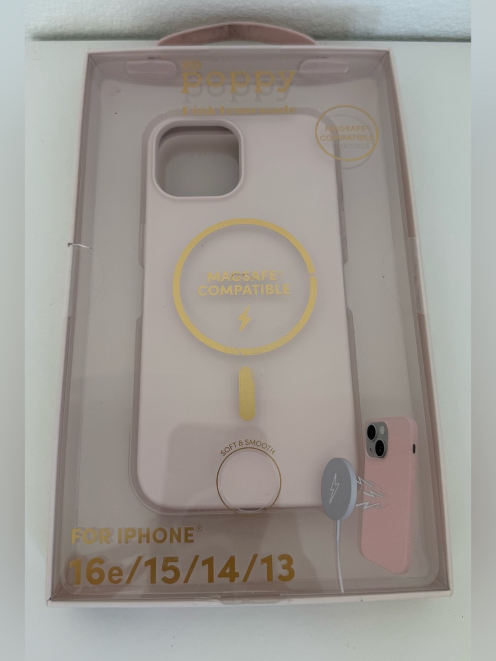 XO Poppy Pink Lemonade MagSafe iPhone 16e 15 14 13 Case NWT